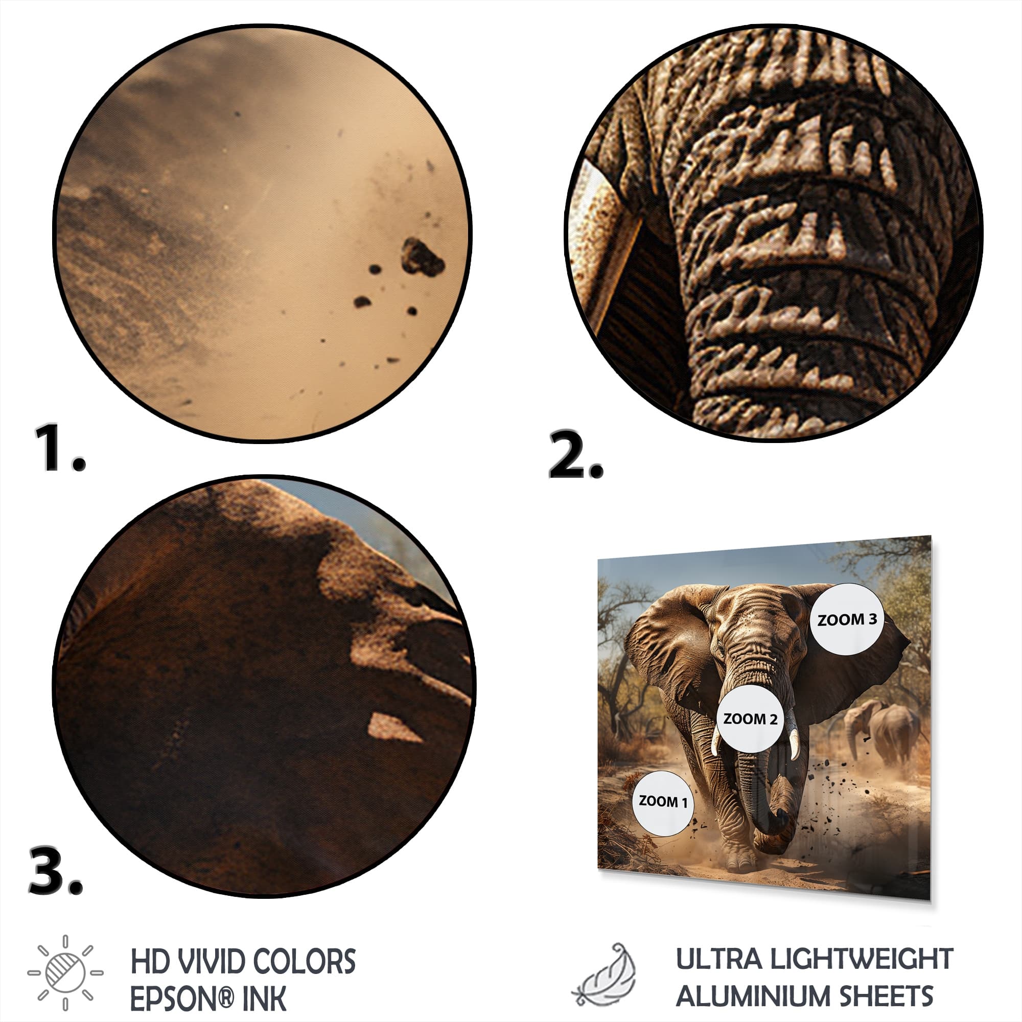 Designart "African Elephant Race Photography I" Animals Metal Wall Art Living Room On Sale